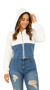 Two-Tone Denim Hoodie