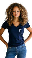 Female Tailored V-Neck T-Shirt - 'Humming Bird'