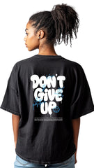 Female Oversized Streetwear Tee - 'Don't Give Up'