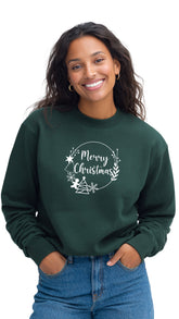 Crewneck Sweater - 'Merry Christmas Circle'