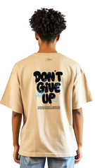 Male Oversized Streetwear Tee - 'Don't Give Up'