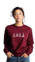 Crewneck Sweater - 'Classic 4 Christmas Trees'