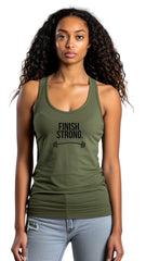 Classic Female Racer Back Tank Top - 'Finish Strong'
