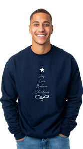 Crewneck Sweater - 'Joy Love Believe Christmas'