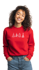 Crewneck Sweater - 'Classic 4 Christmas Trees'