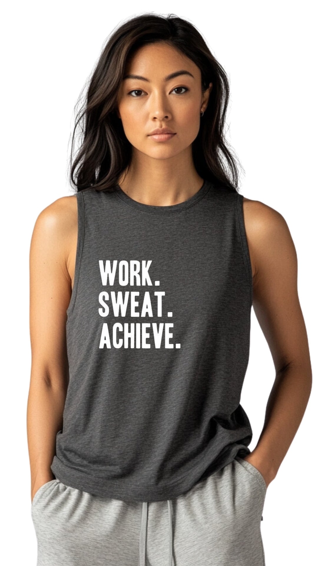 Women's Festival Muscle Tank - 'Work. Sweat. Achieve.'