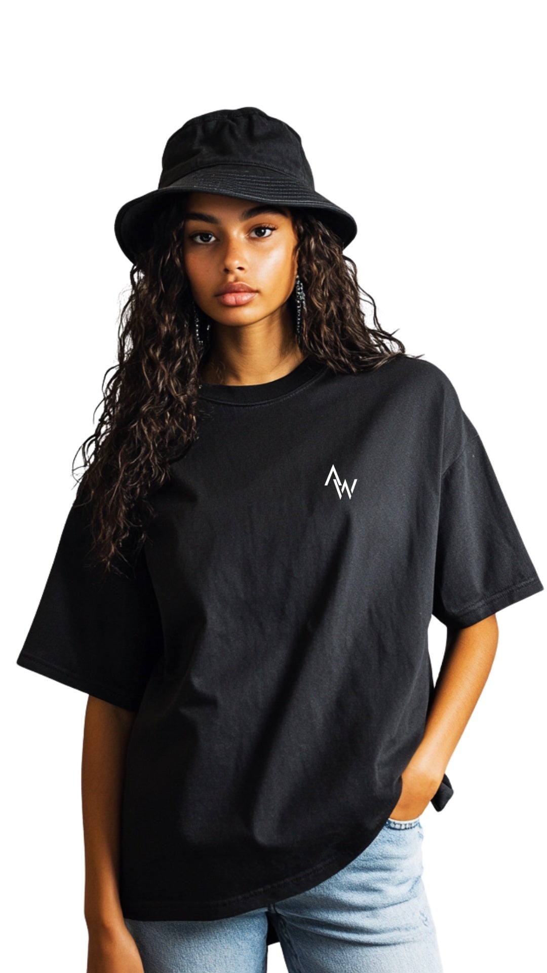 Female Streetwear Oversized Tee - 'Ask God, Trust God, Thank God'