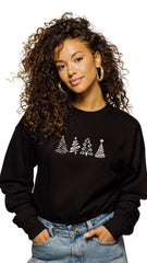 Crewneck Sweater - 'Classic 4 Christmas Trees'