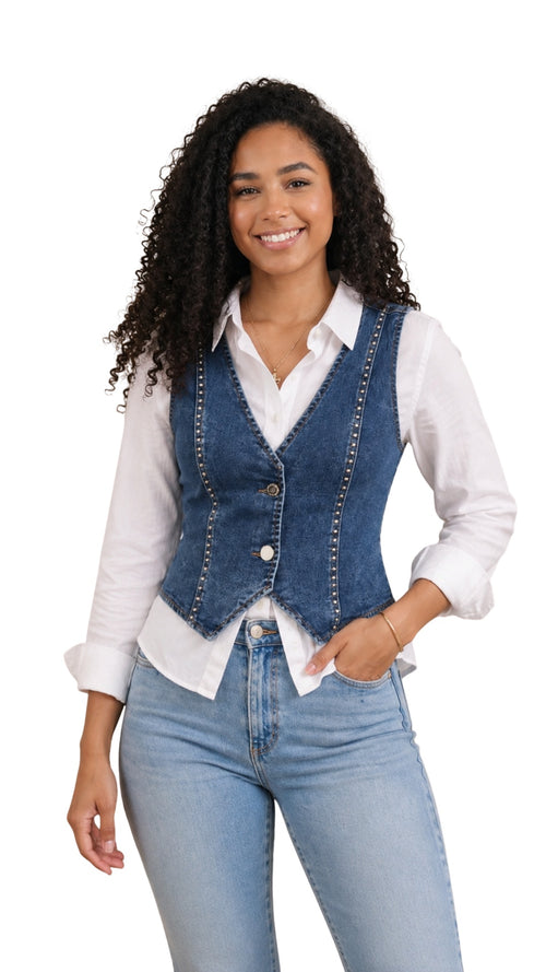 Blue Chic Denim Waistcoat