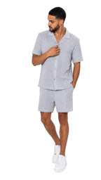 Men’s Thin Striped Linen Matching Set