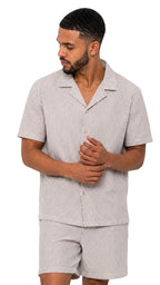 Men’s Thin Striped Linen Matching Set