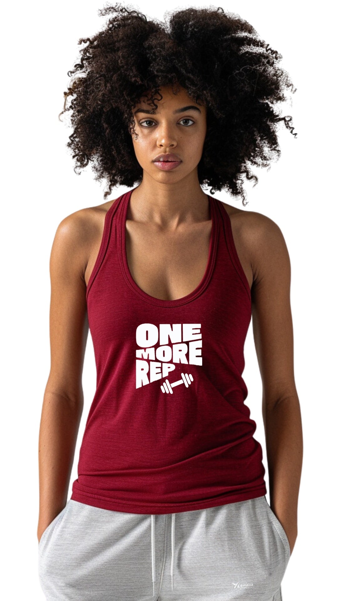 Classic Female Racer Back Tank Top - 'One More Rep' Main image