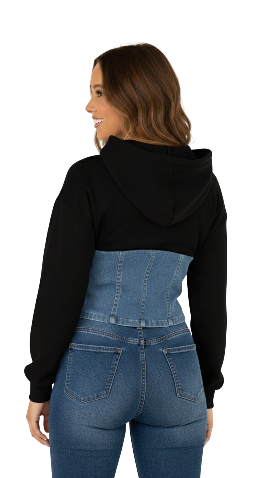 Two-Tone Denim Hoodie