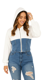Two-Tone Denim Hoodie