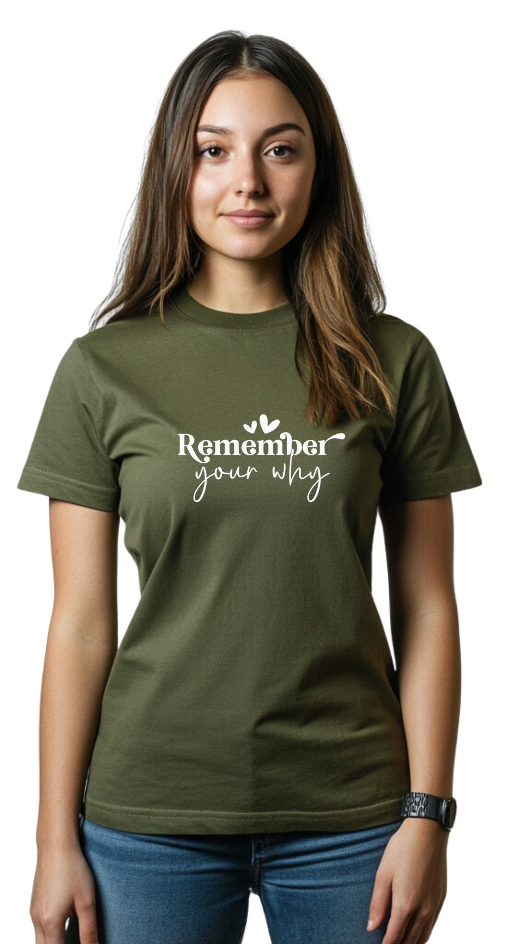 Female Tailored Round Neck T-Shirt - 'Remember Your Why' Main image