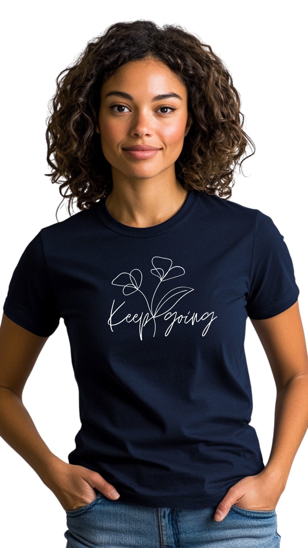 Female Tailored Round Neck T-Shirt – "Keep Going" Main image