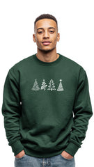 Crewneck Sweater - 'Classic 4 Christmas Trees'