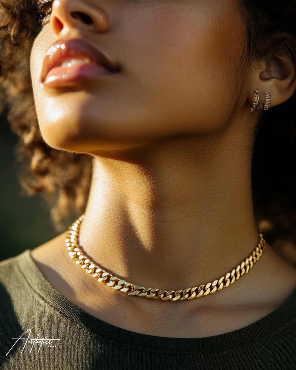 FEMALE CUBAN STAINLESS STEEL CHAIN