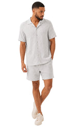 Men’s Thin Striped Linen Matching Set