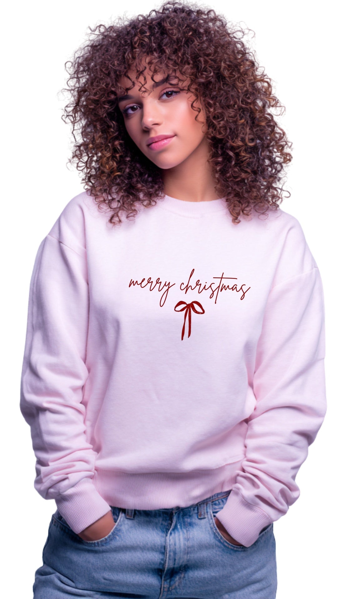 Crewneck Sweater - 'Merry Christmas w/bow'
