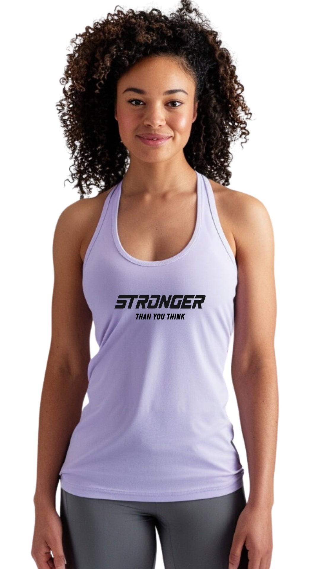 Classic Female Racer Back Tank Top - 'Stronger Than You Think' Main image