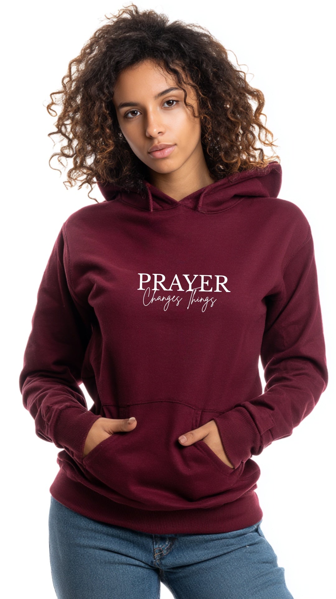 Forest Green Hoodie - Prayer Changes Things