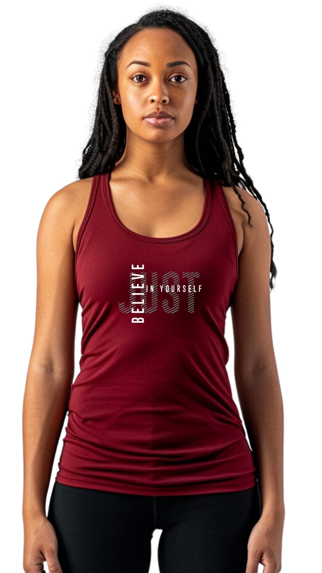 Classic Female Racer Back Tank Top - 'Just believe in yourself' Main image