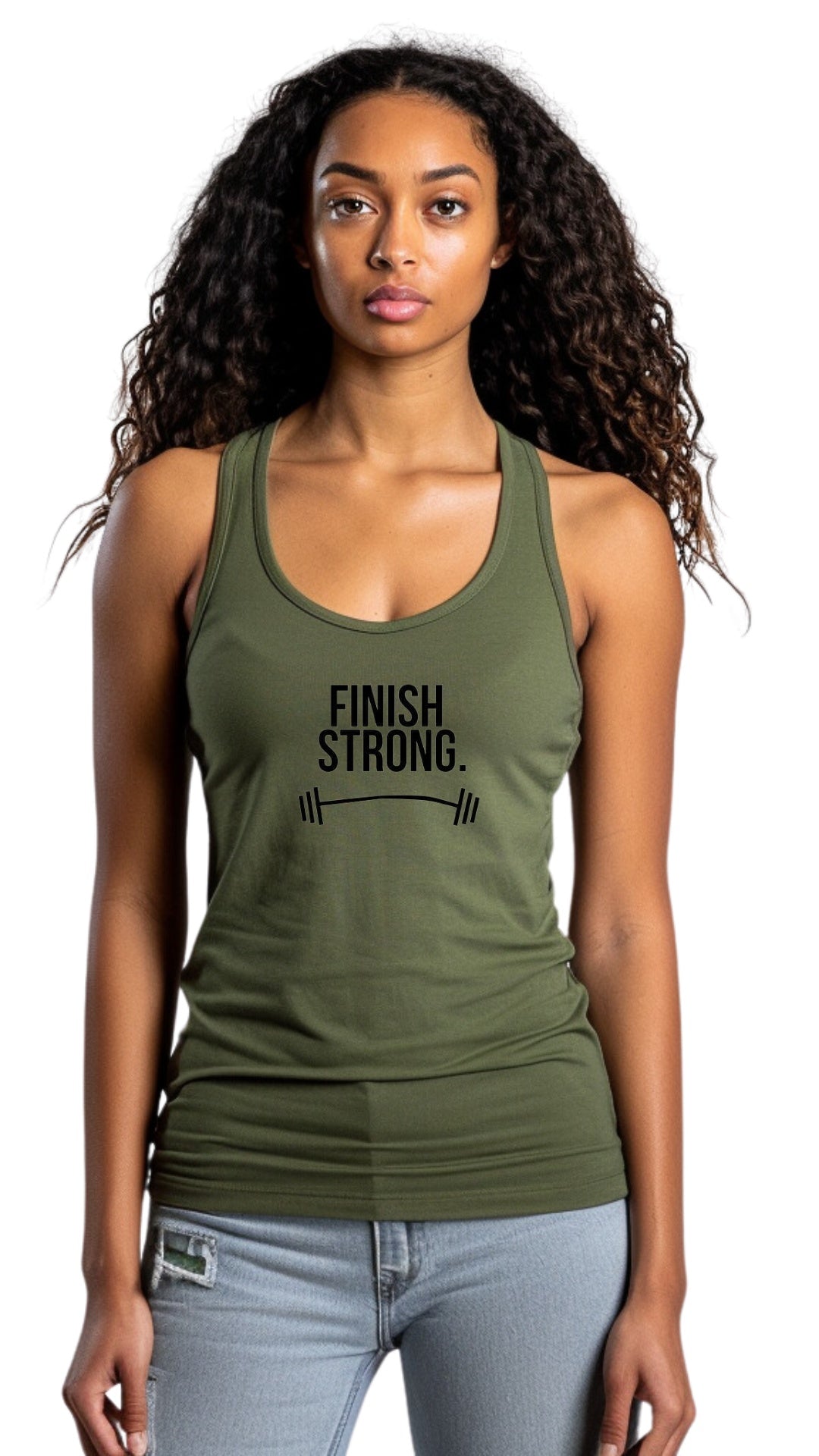 Classic Female Racer Back Tank Top - 'Finish Strong' Main image