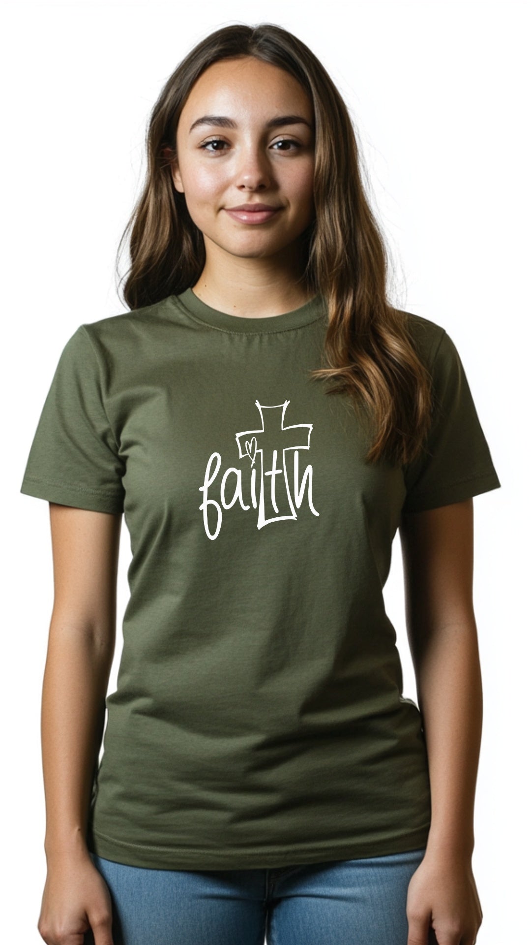 Female Tailored Round Neck T-Shirt – "Faith" Main image