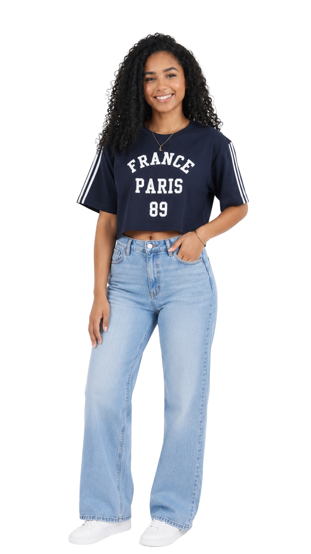 Round Neck Varsity Crop Top