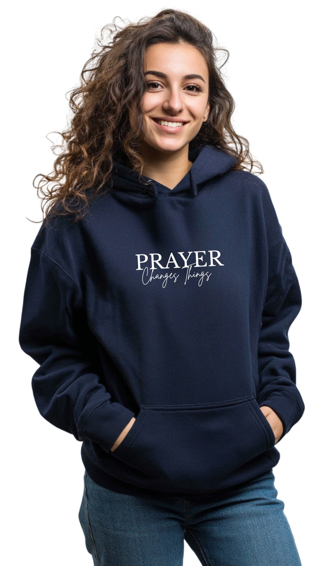 Forest Green Hoodie - Prayer Changes Things