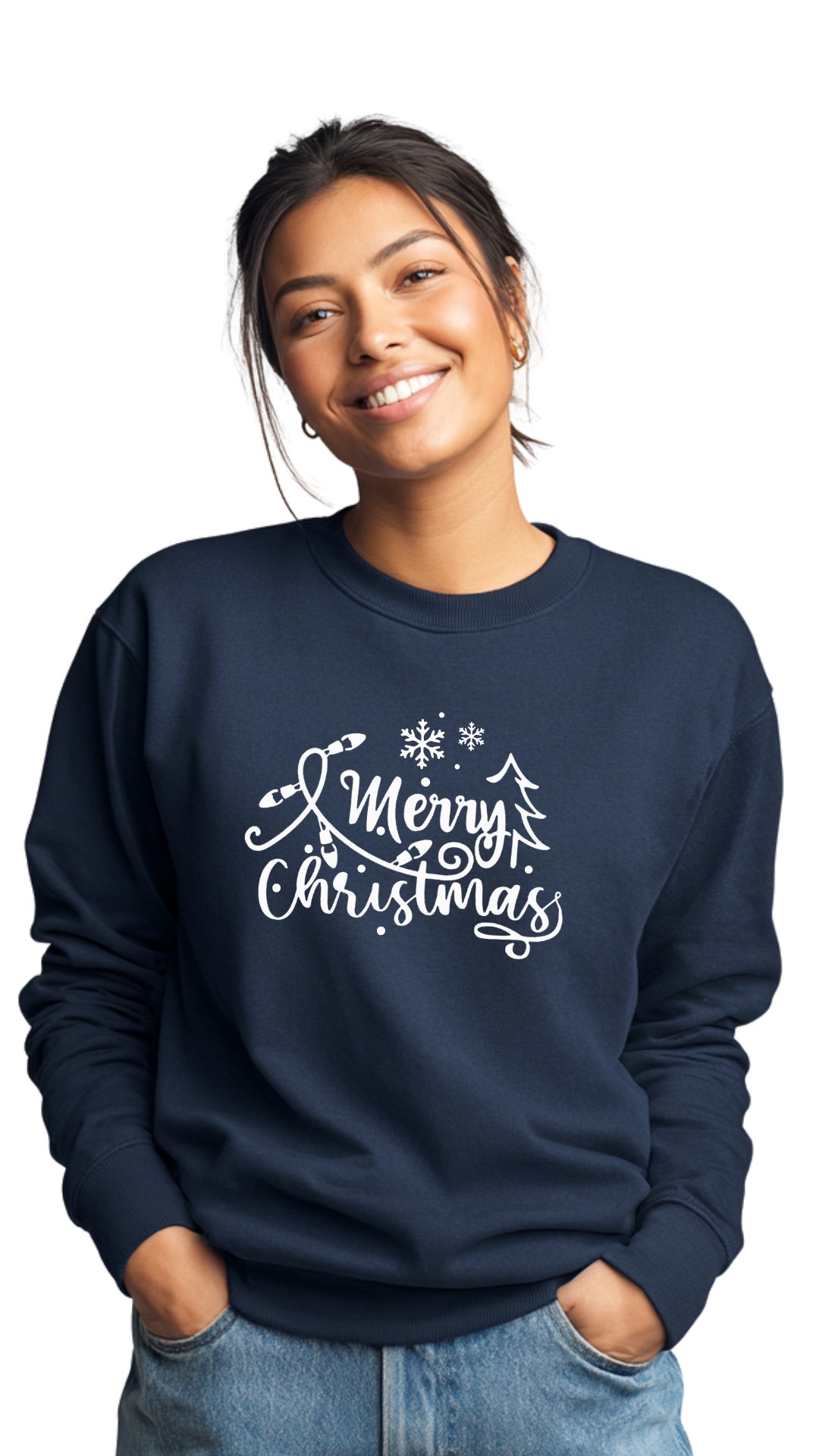 Crewneck Sweater - 'Merry Christmas w/lights'