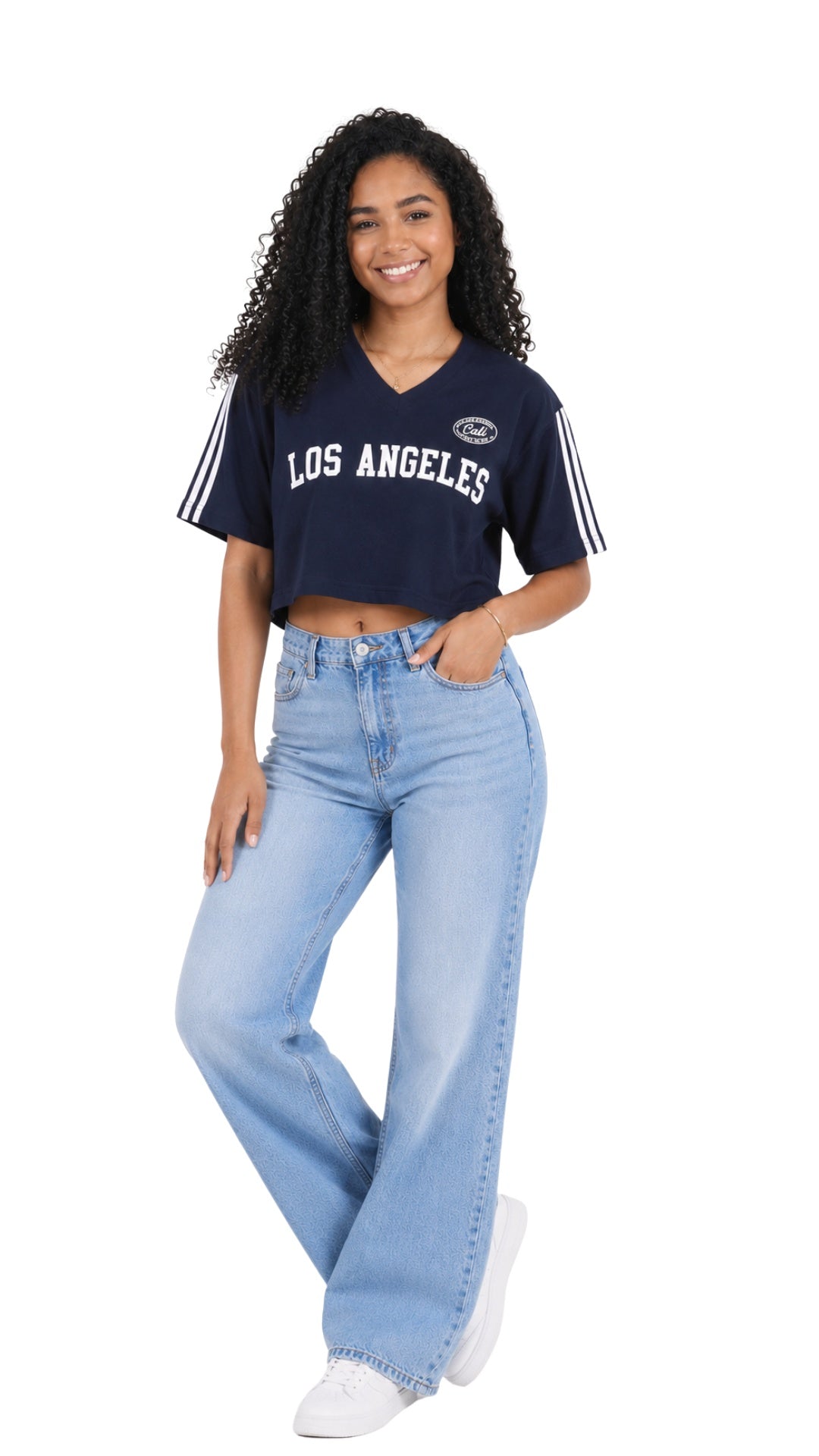 V Neck Varsity Crop Top