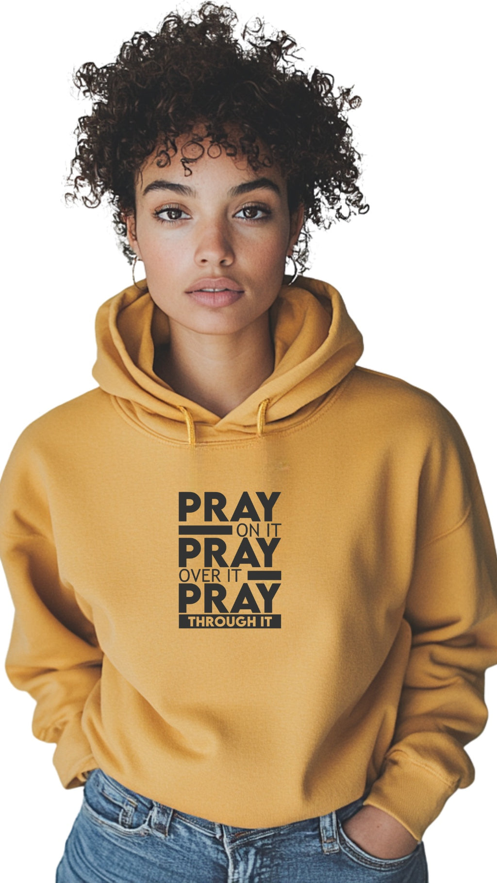 Old Gold Hoodie - Pray On it
