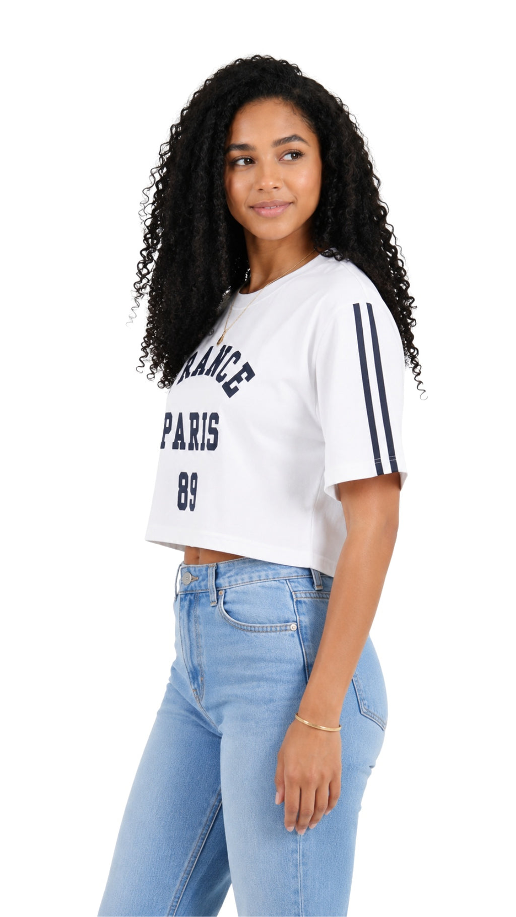 Round Neck Varsity Crop Top