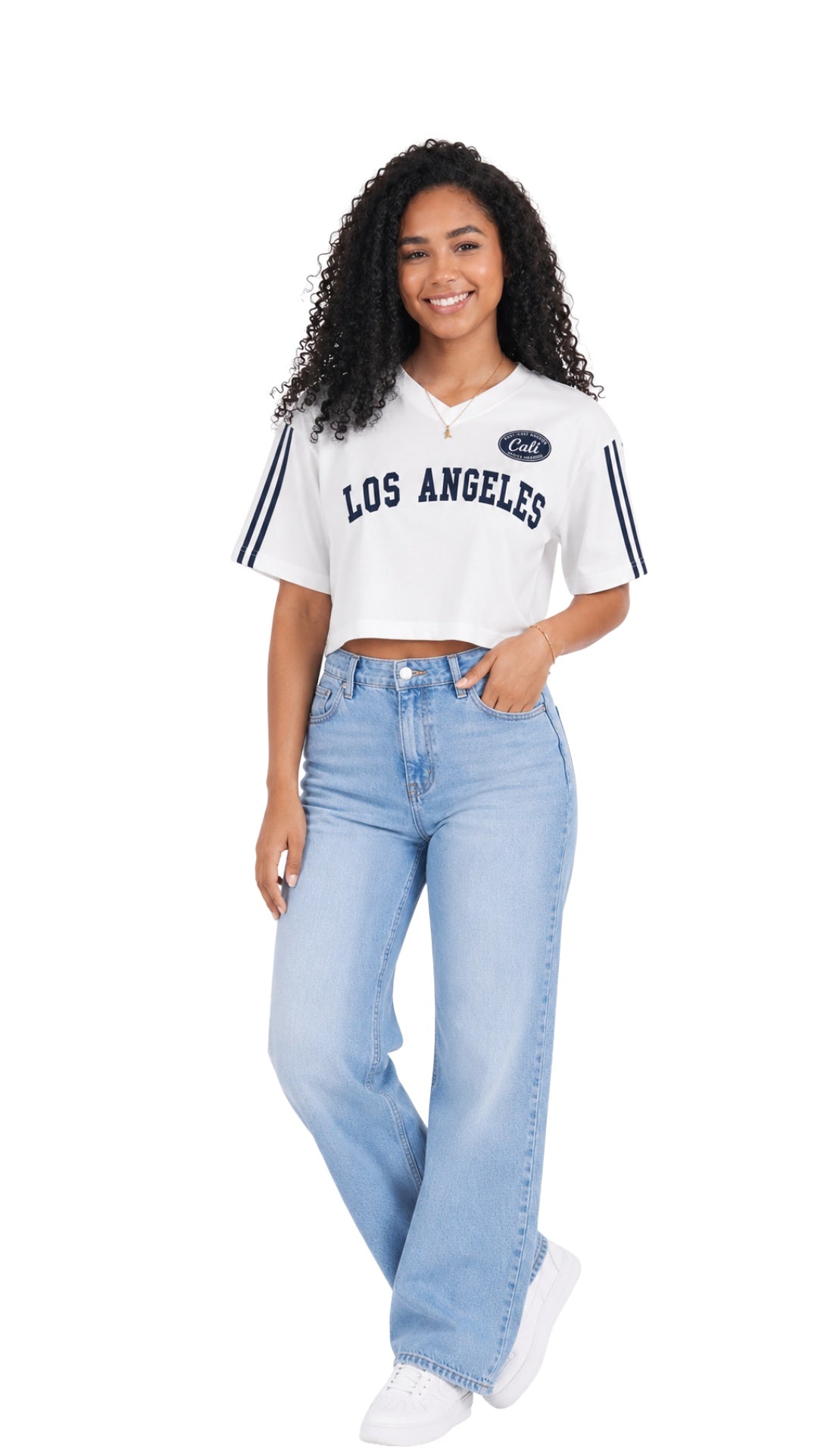 V Neck Varsity Crop Top